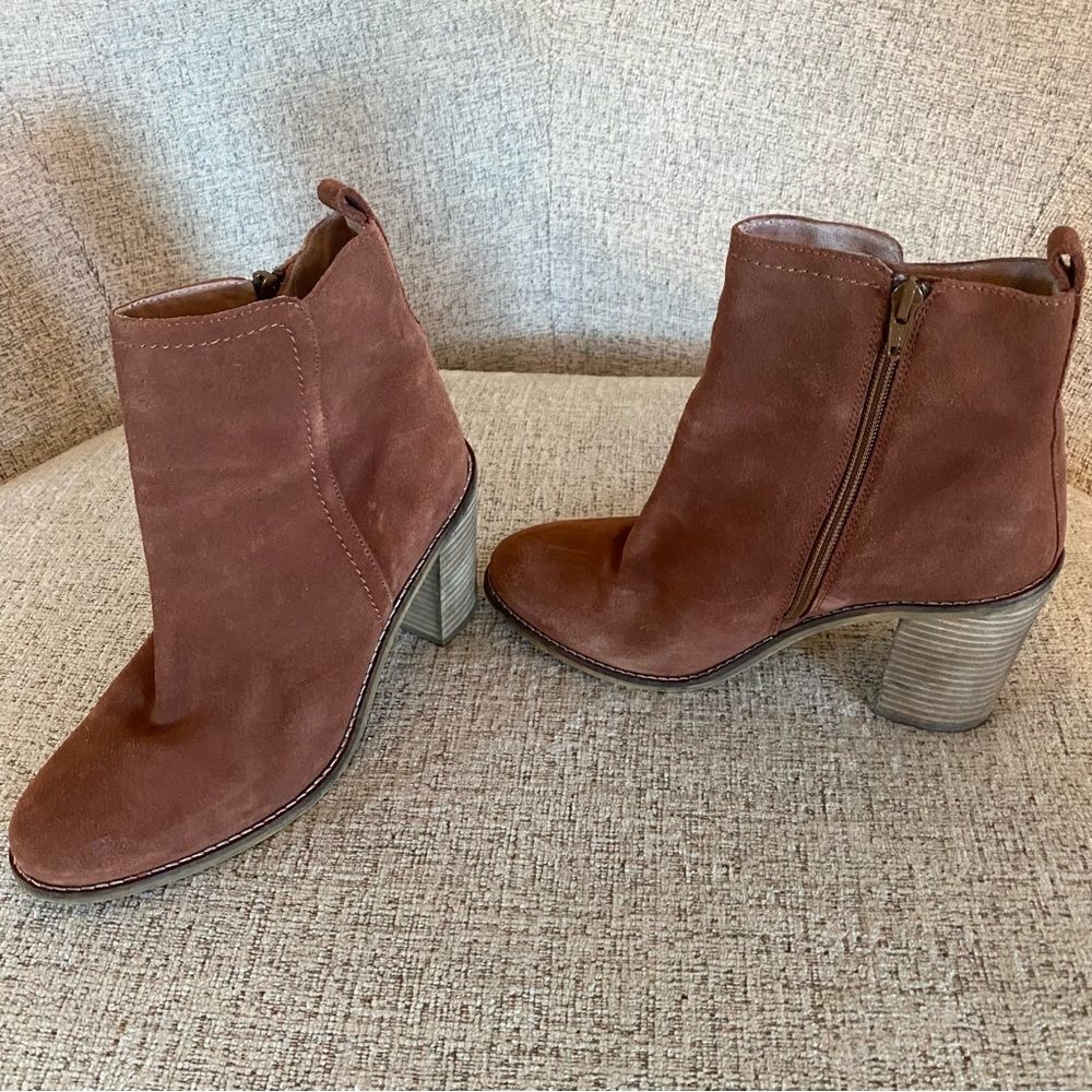 Seychelles rust brown suede heel booties size women’s 9.5 - Picture 8 of 10
